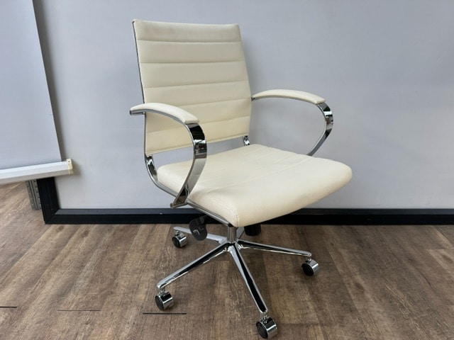 Bureaustoel wit kunstleder