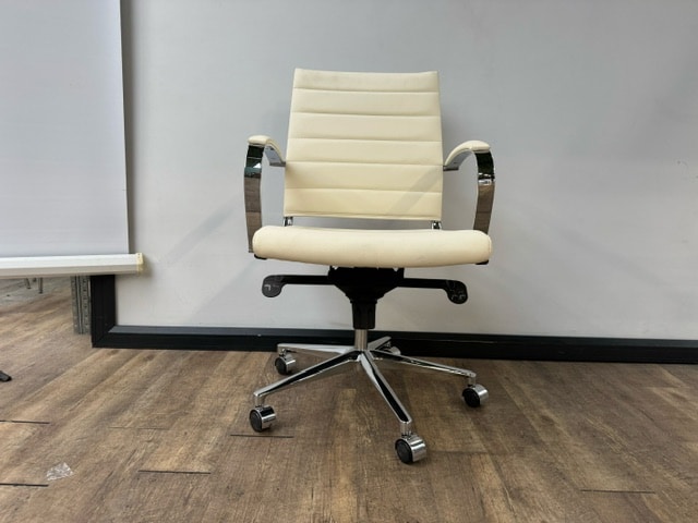 Bureaustoel wit kunstleder