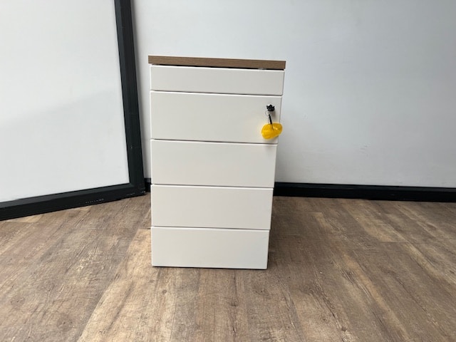 Metalen standcontainer + pennenlade (wit)