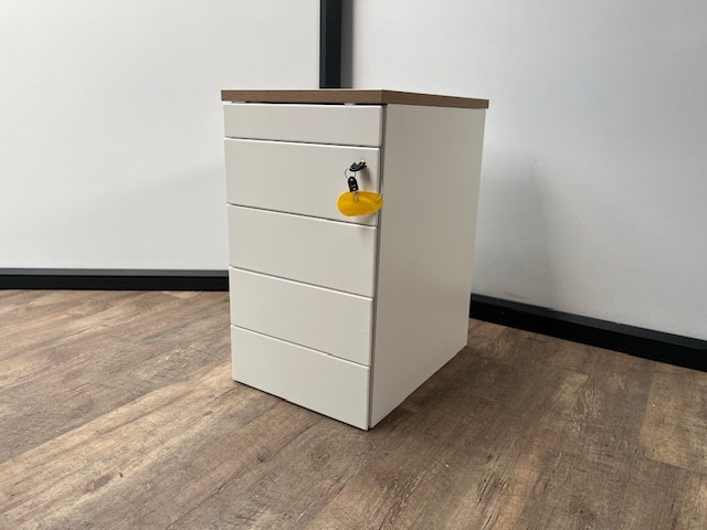 Metalen standcontainer + pennenlade (wit)