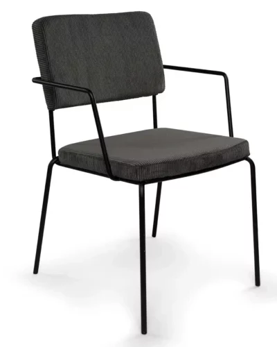 Ribstoel met Armleuning (Antraciet)