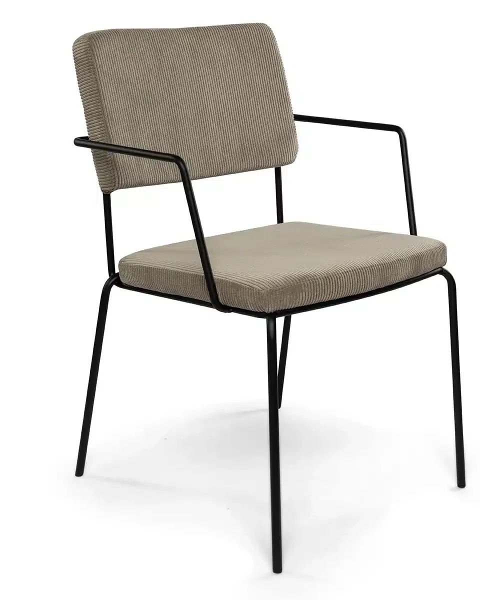 Ribstoel met Armleuning (Taupe)