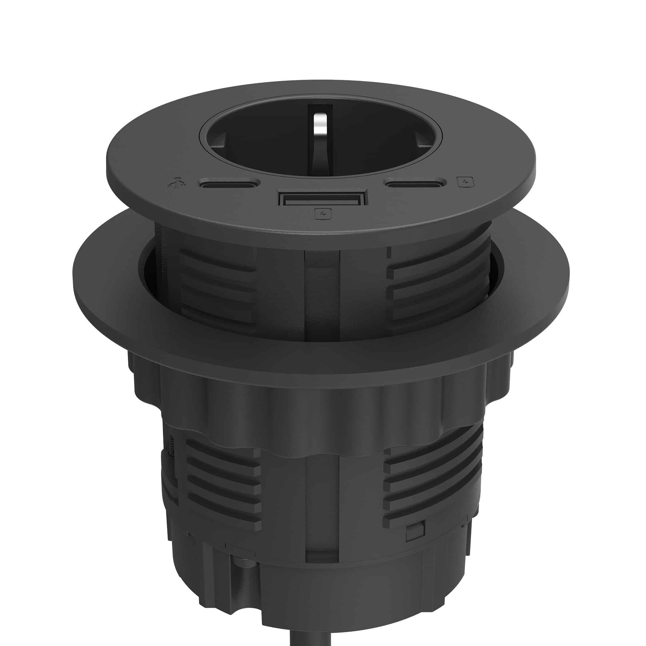 inbouwspot 1x stoom + usb A en C +USB c Data