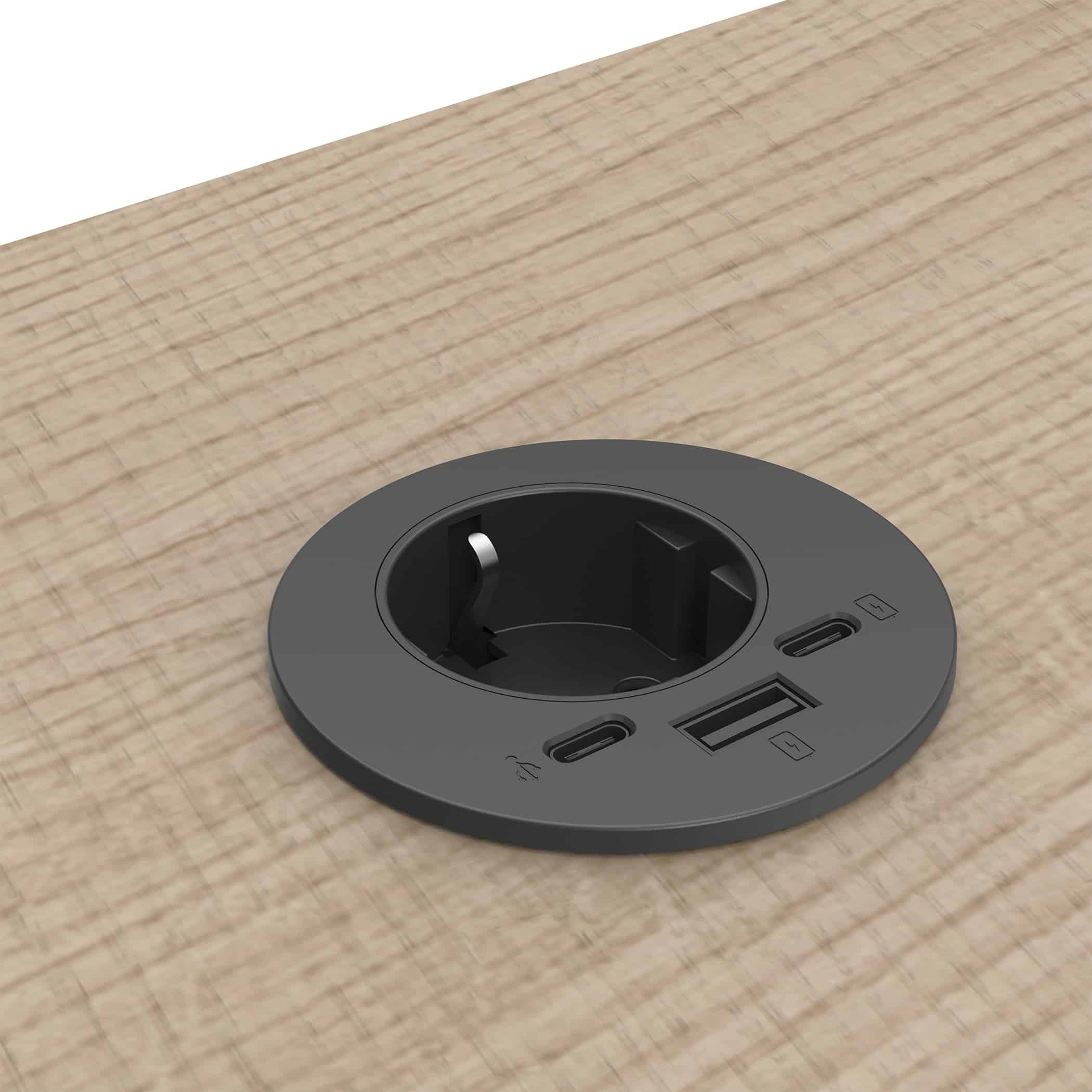 inbouwspot 1x stoom + usb A en C +USB c Data